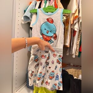 H&M toca life octopus boy summer set  or pajama with Cartoon Print